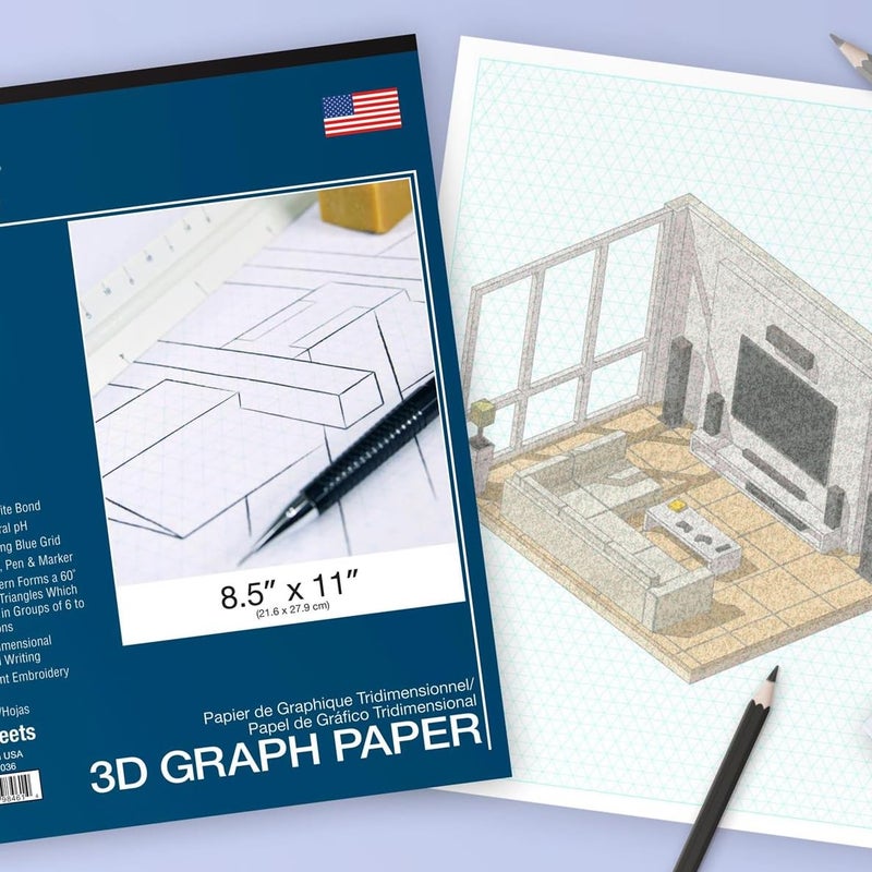 Pro Art Graph Paper  8-1/2-inch x 11-inch  50 Sheet Tape Bound Pad  White/Blue - Image 3